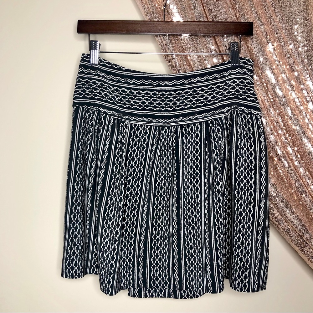 Madewell Silk Black White Aztec Printed Mini Skirt - Picture 10 of 14